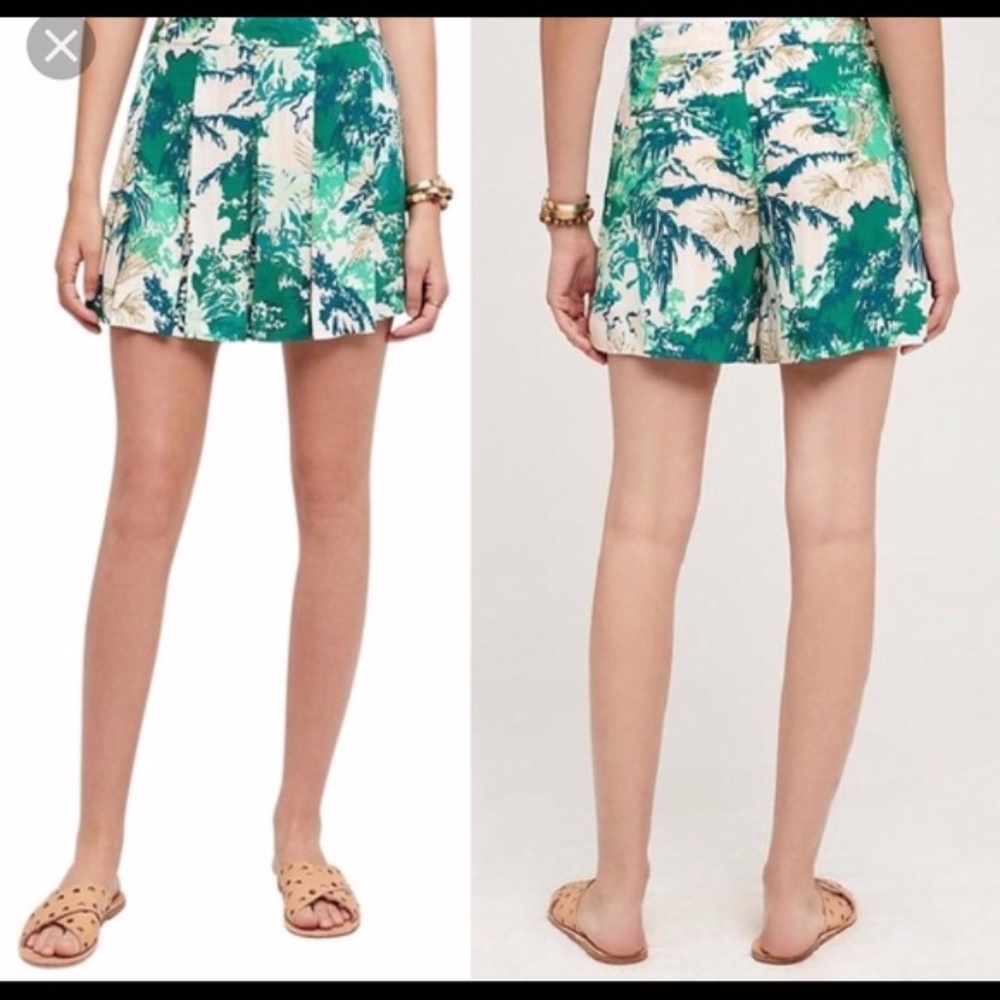 Anthropologie Elevenses Kadu Leaf Skort